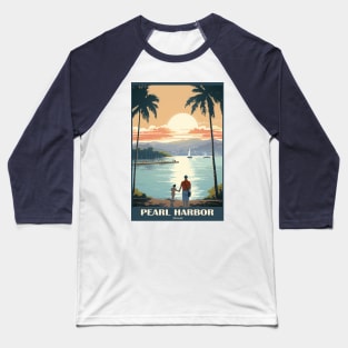 Pearl Harbour Travel Poster Baseball T-Shirt